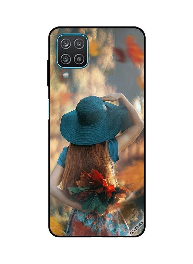Covernex Protective Back Cover For Samsung Galaxy A12/M12 - Hat Girl Hiding Love Leaves Multicolour - Image 1
