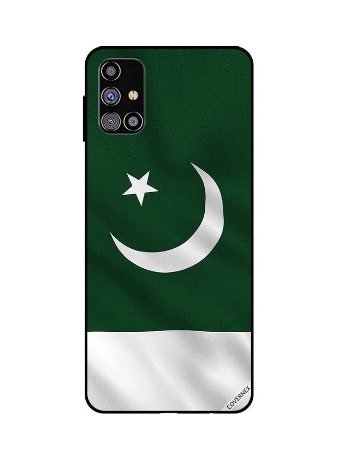 Covernex Pakistan Flage Vertical Protective Case Cover For Samsung Galaxy M31s Green/White