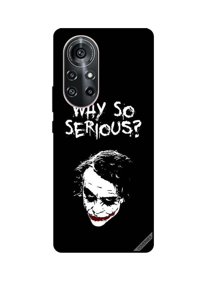 كوفرنيكس غطاء حماية بطبعة عبارة "Why So Serious" لهاتف هواوي نوفا 8 برو 5G أبيض/ أسود - Image 1