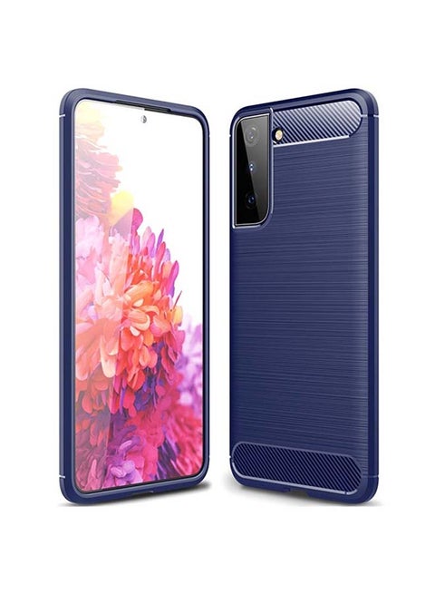 Carbon Brushed Texture Slim Ultra-Thin Flexible Case Cover For Samsung Galaxy S21 Plus Navy Blue
