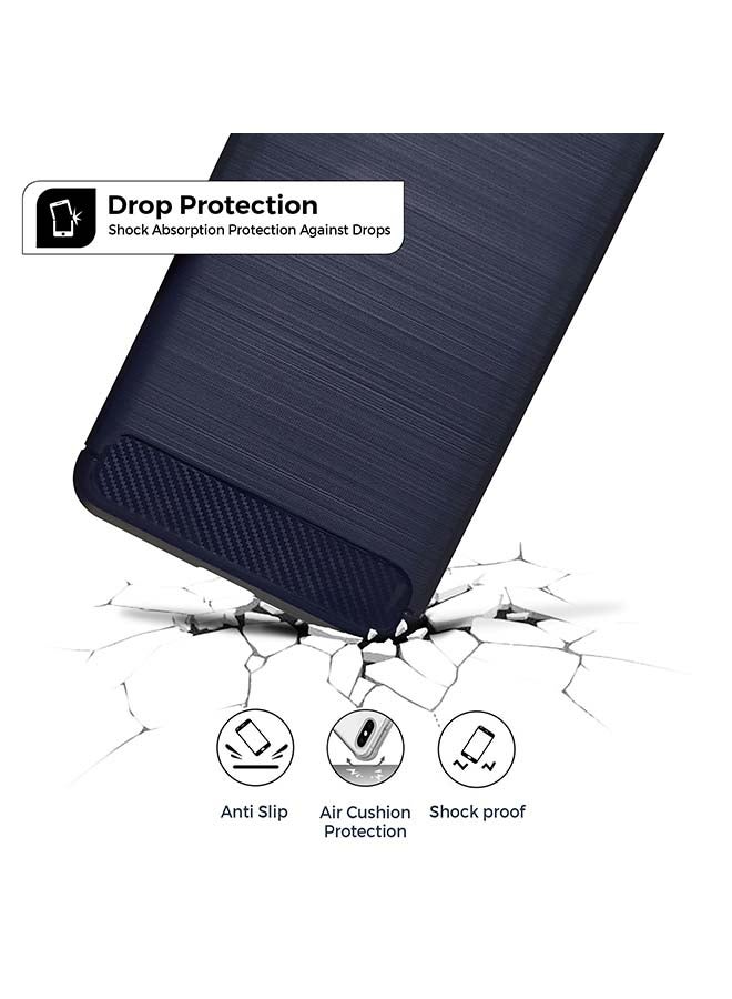 O Ozone - Carbon Brushed Texture Slim Ultra-Thin Flexible Case Cover For Samsung Galaxy S21 Plus Navy Blue - Image 1