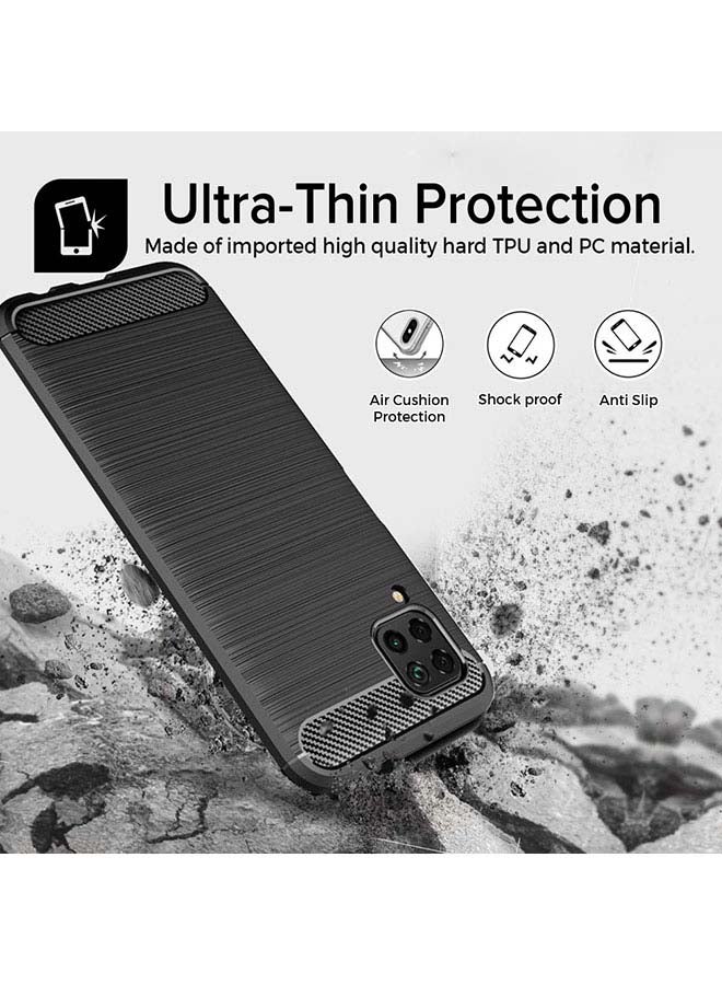 O Ozone - Carbon Brushed Texture Slim Ultra-Thin Flexible Case Cover For Samsung Galaxy S21 Plus Navy Blue - Image 1
