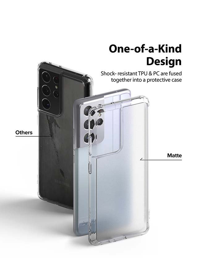 Ringke Shock Absorption Matte Finish Tough Impact Alleviation Technology Raised Bezel Case Cover For Samsung Galaxy S21 Ultra Clear - Image 3