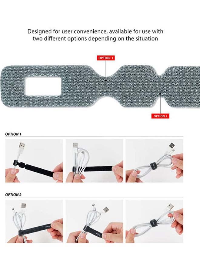 Ringke 50-Piece Magic Cable Tie Unicolor Reusable Hook And Loop Strap Organizer For Fastening Cable Cords And Wires Multicolour - Image 3