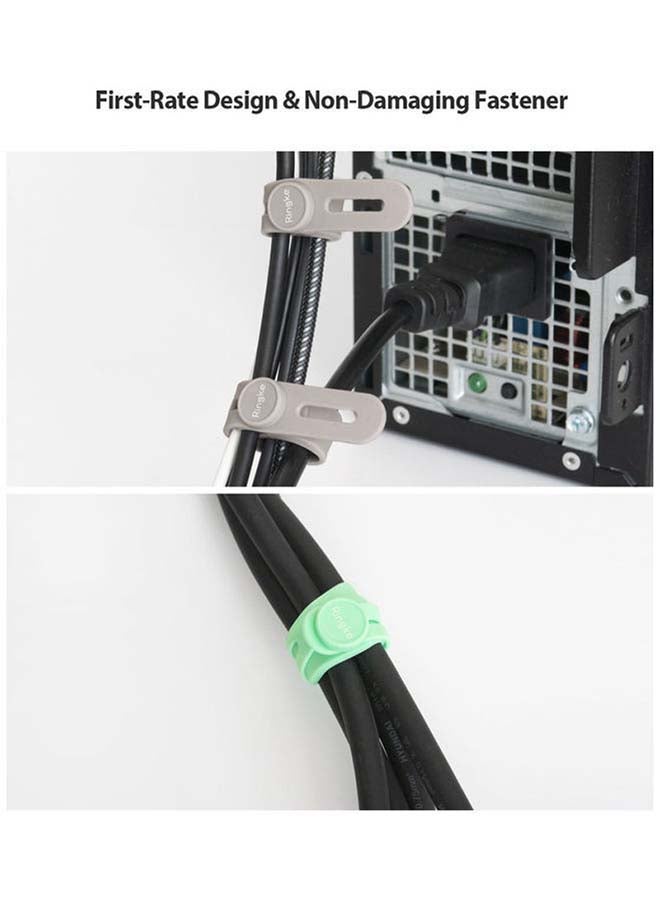 Ringke 5-Piece Cable Tie Silicone Colorful Reusable Holder Strap Organizer Management for Fastening Cords And Wires Multicolour - Image 2