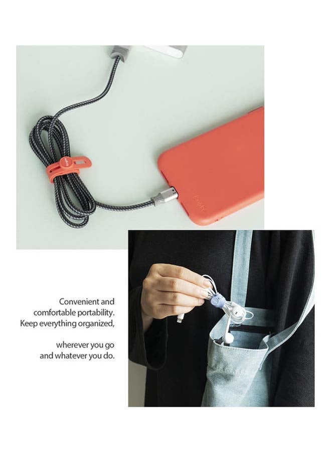 Ringke 5-Piece Cable Tie Silicone Colorful Reusable Holder Strap Organizer Management for Fastening Cords And Wires Multicolour - Image 4