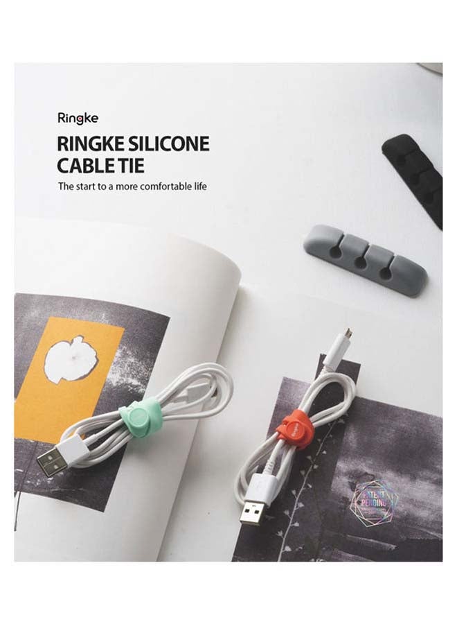 Ringke 5-Piece Cable Tie Silicone Colorful Reusable Holder Strap Organizer Management for Fastening Cords And Wires Multicolour - Image 5