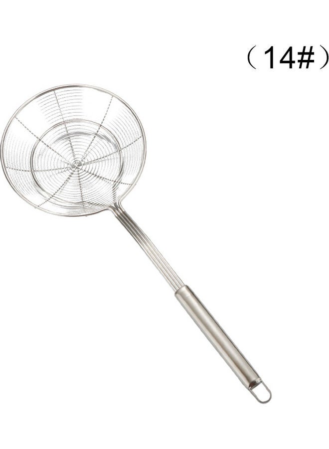 Stainless Steel Colander Oil Filter Fried Food Grid Strainer Silver