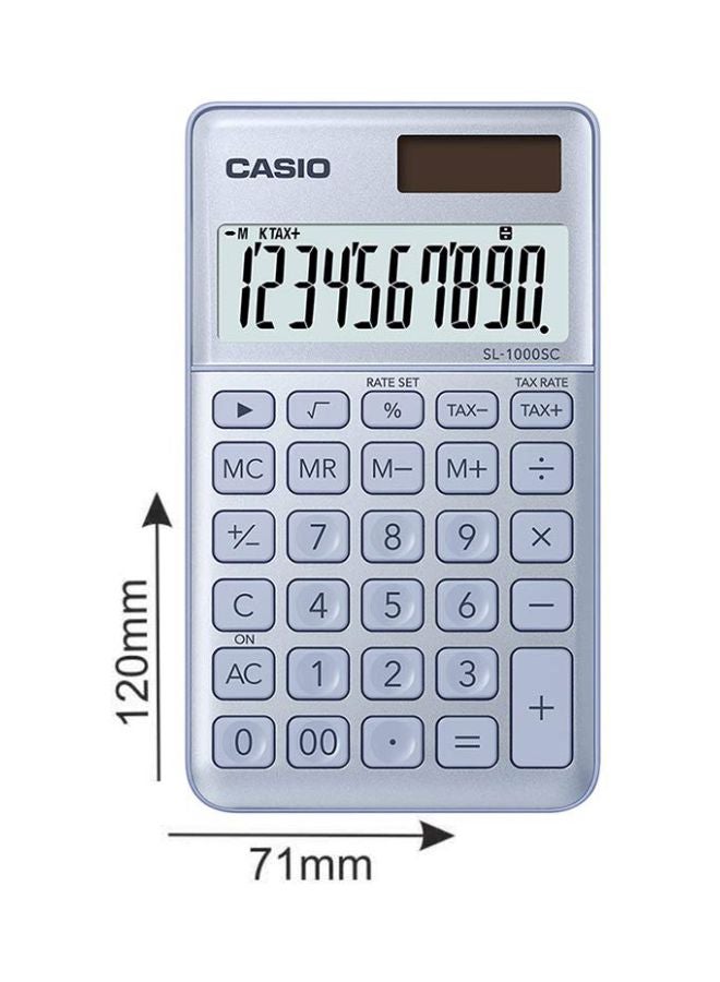 CASIO - SL-310UC-LB-N-DC Portable Digital Calculator - Light Blue - Image 1