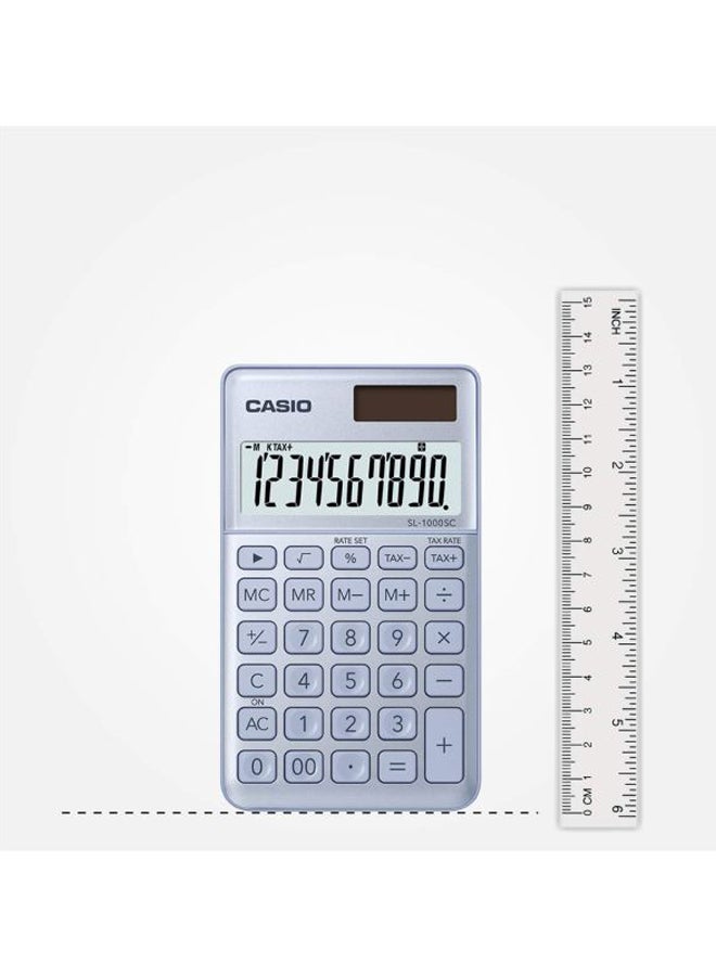 CASIO - SL-310UC-LB-N-DC Portable Digital Calculator - Light Blue - Image 1