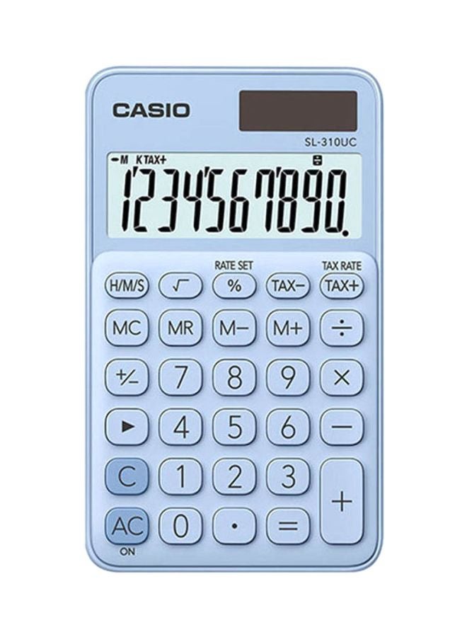 CASIO - SL-310UC-LB-N-DC Portable Digital Calculator - Light Blue - Image 1
