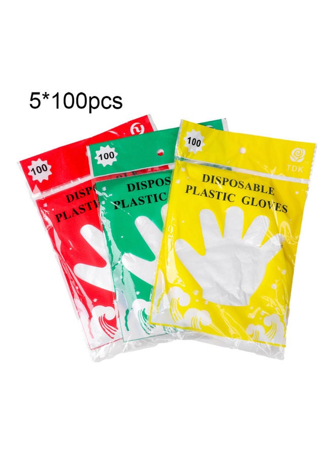 500-Piece Disposable Food Grade Protective Gloves Multicolour