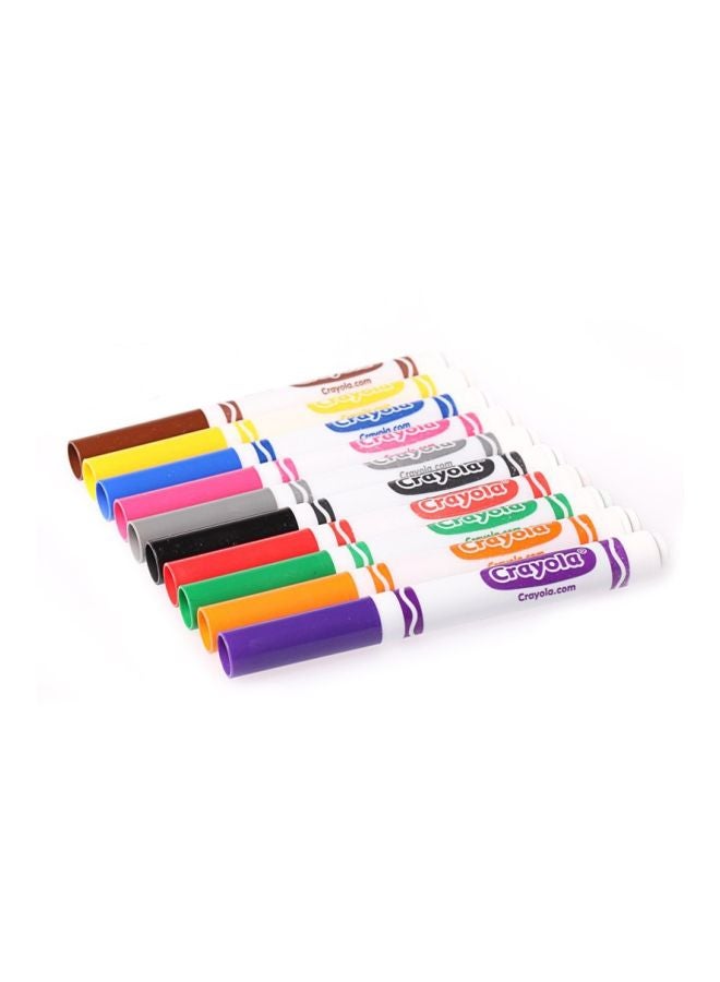 Crayola - 10-Piece Fabric Fine Line Marker Set Multicolour - Image 1