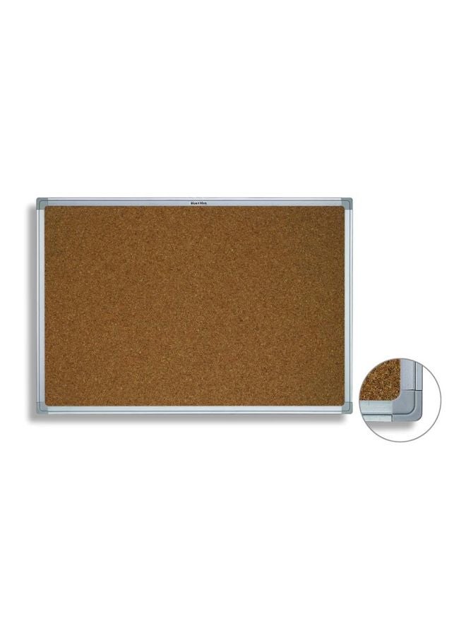 FIS Cork Board With Aluminium Frame Brown/Grey - Image 2