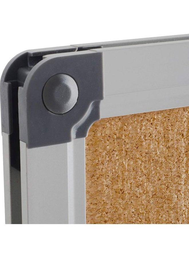 FIS Cork Board With Aluminium Frame Brown/Grey - Image 3