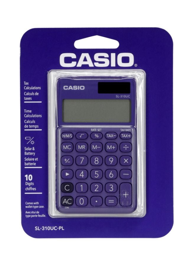 كاسيو آلة حاسبة رقمية محمولة لون بنفسجي، طراز SL-310UC-PL-N-DC  - Image 2