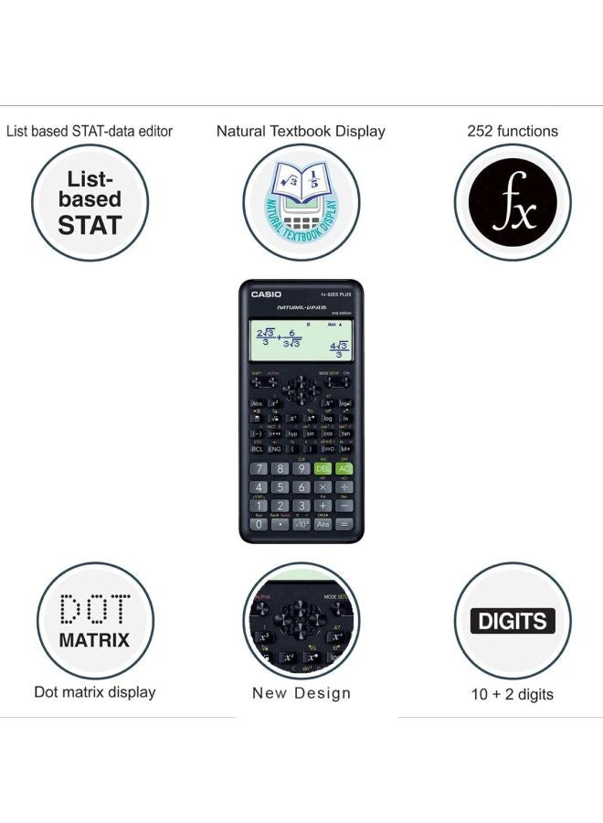 CASIO - FX-82ESPLUS-2 2nd Edition Function Scientific Calculator Multicolour - Image 1