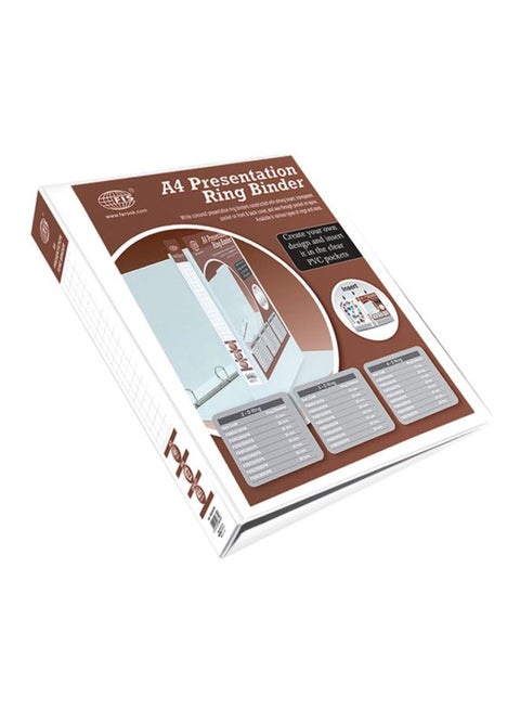 A4 Presentation 3D Ring Binder Brown/White