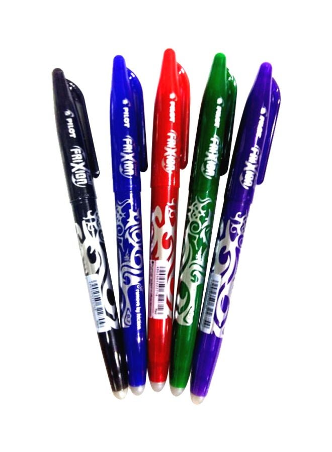 PILOT Pack Of 5 Frixion Erasable Ball Point Pen Multicolour