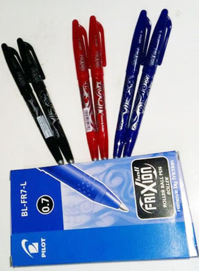 بايلوت عبوة أقلام حبر فريكسيون كليكر جافة كروية الرأس وقابلة للمسح مكونة من 6 قطع أسود/أزرق/ أحمر - Image 2