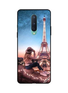 Protective Case Cover For OnePlus 8 Brown Hat Girl and Effiel Tower