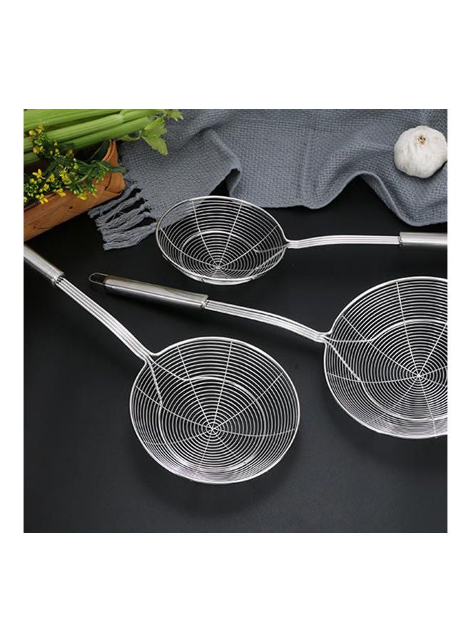 Stainless Steel Colander Oil Filter Fried Food Grid Strainer Silver - Image 2