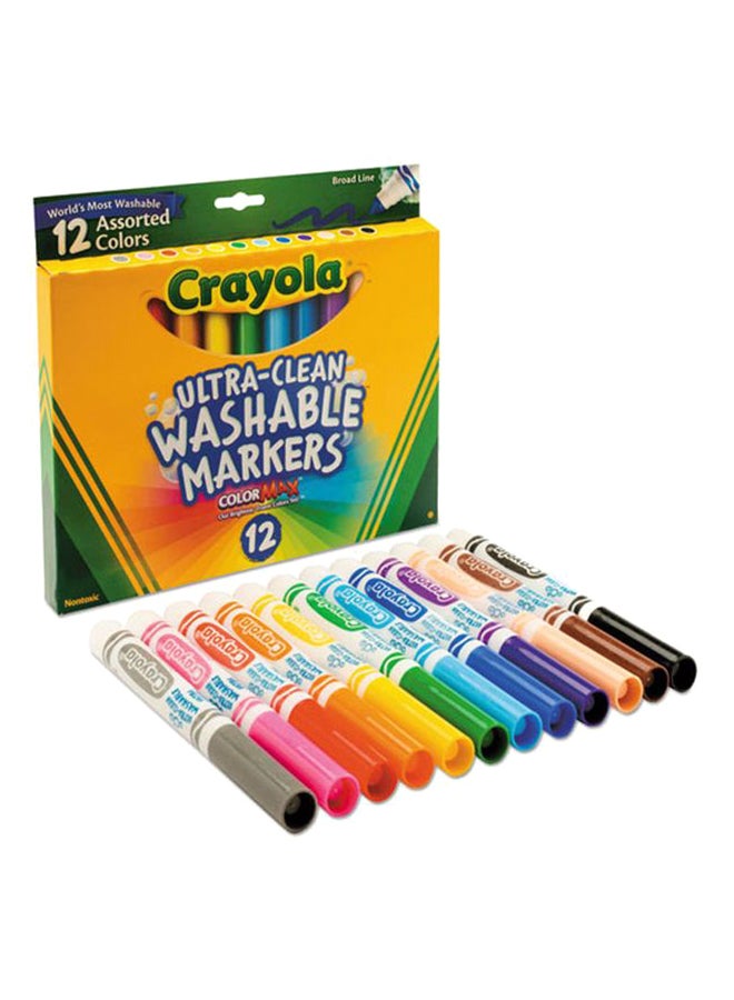 Crayola 12-Piece Ultra-Clean Broad Line Washable Marker - Image 1