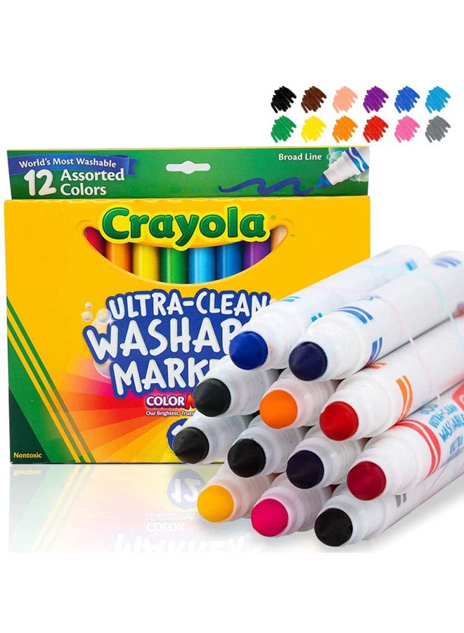 Crayola 12-Piece Ultra-Clean Broad Line Washable Marker - Image 3