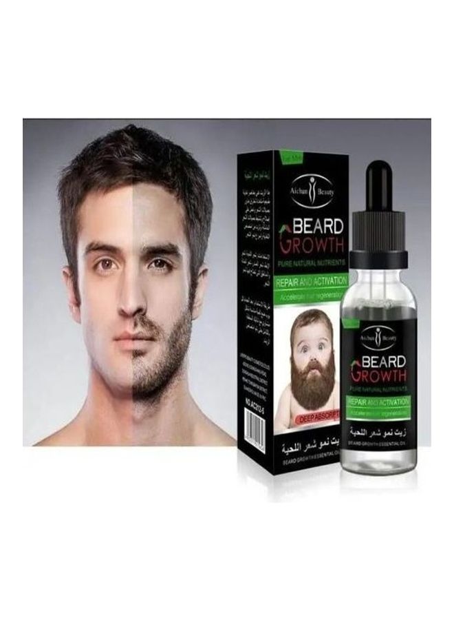 Aichun beauty - Beard Growth Pure Natural Oil +Aloe Vera 99% Vitamin E Collagen-30ml Mutlicolour 30ml - Image 1