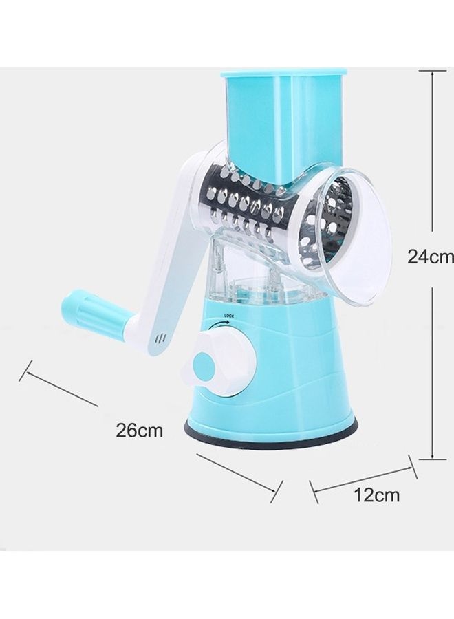 3in1 Round Veggie Chopper And Slicer Blue 26*24*12cm  - Image 2