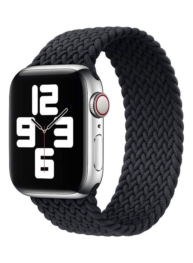 MOCOM - Nylon Braided Solo Loop Replacement Band For Apple Watch Series 6/SE/5/4/3/2/1 42-44mm Medium Black - Image 1