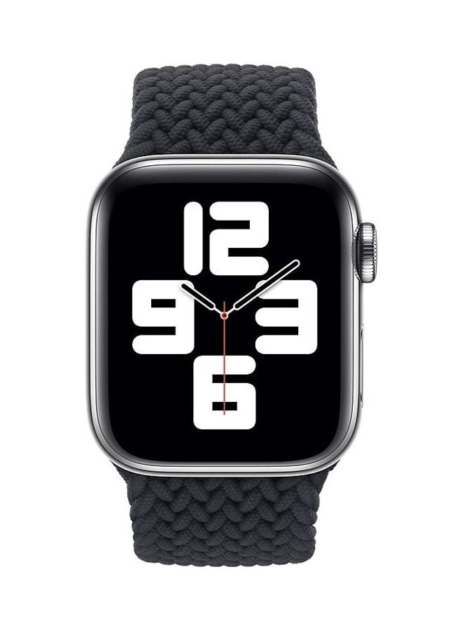 MOCOM - Nylon Braided Solo Loop Replacement Band For Apple Watch Series 6/SE/5/4/3/2/1 42-44mm Medium Black - Image 1