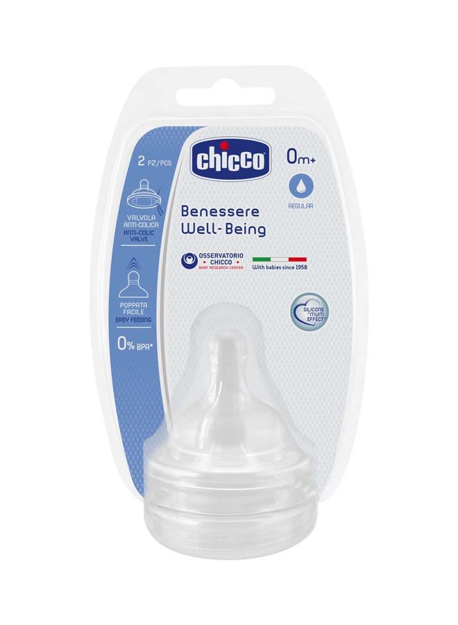 Chicco 2-Pieces Benessere Well- Being Physio Teat Anti-Colic Silicone Nipple  - Image 1