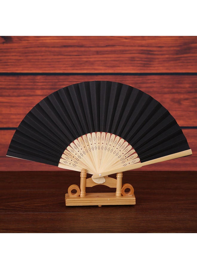 Chinese Style Bamboo Paper Pocket Fan Pink - Image 4