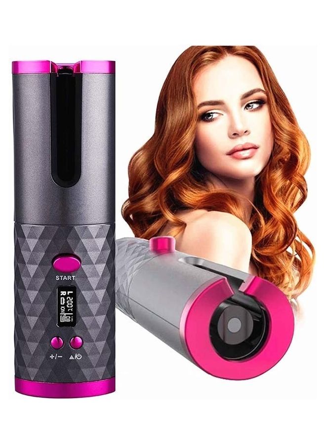 Rock Pow Rechargeable Automatic Hair Curler Black/Pink - Image 1