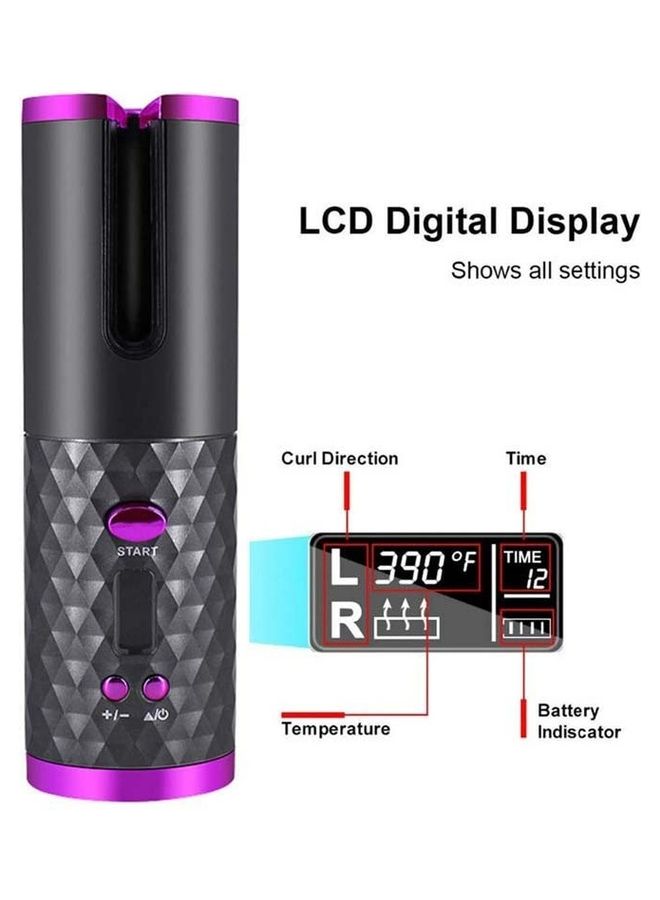 Rock Pow Rechargeable Automatic Hair Curler Black/Pink - Image 3