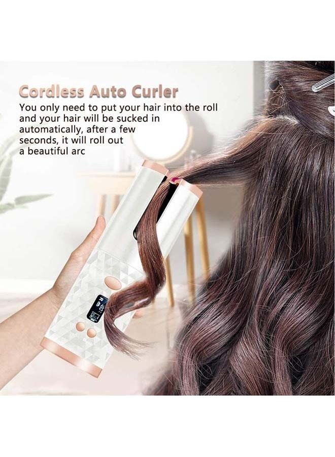 Rock Pow Rechargeable Automatic Hair Curler White/Brown - Image 3