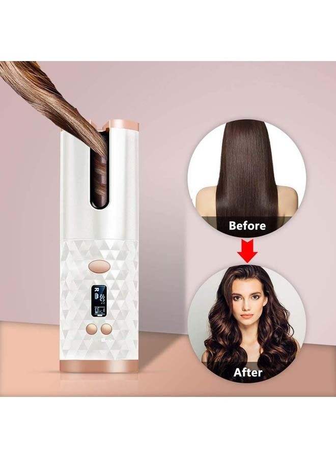 Rock Pow Rechargeable Automatic Hair Curler White/Brown - Image 4