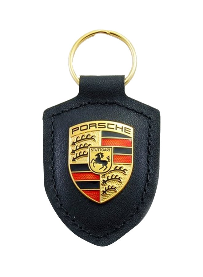 Porsche Logo Leather Key Chain - Image 1