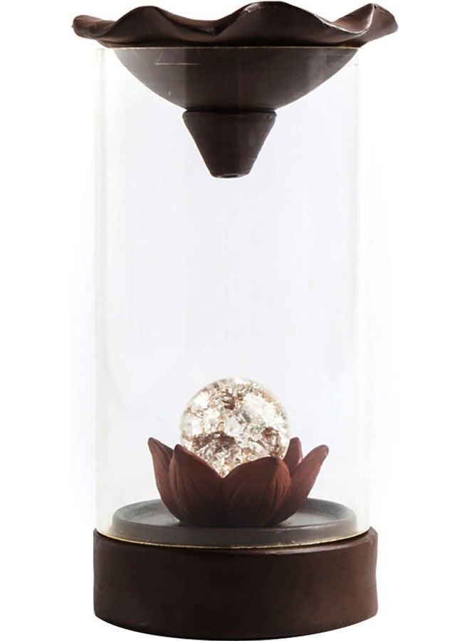 Lotus Leaf Light Ball Acrylic Cover Incense Burners Backflow Senser Ornament Brown  - Image 1