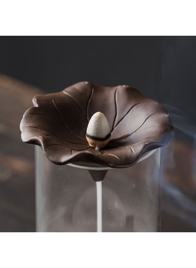 Lotus Leaf Light Ball Acrylic Cover Incense Burners Backflow Senser Ornament Brown  - Image 5
