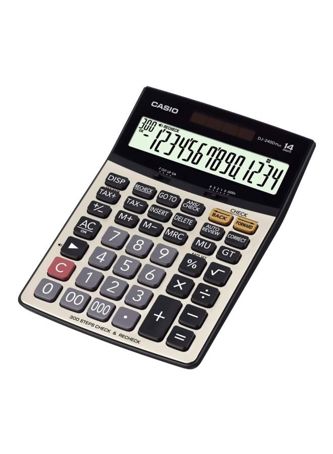 CASIO - Casio DJ-240D Plus Calculator Grey/Black/Beige - Image 1