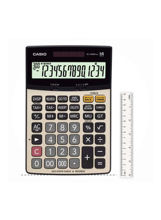 CASIO - Casio DJ-240D Plus Calculator Grey/Black/Beige - Image 1