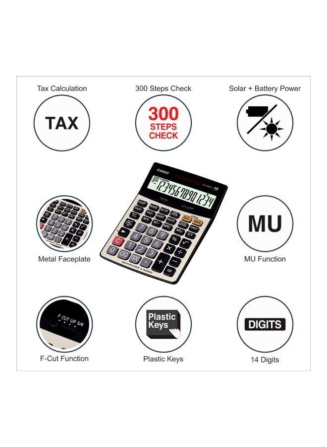 CASIO - Casio DJ-240D Plus Calculator Grey/Black/Beige - Image 1
