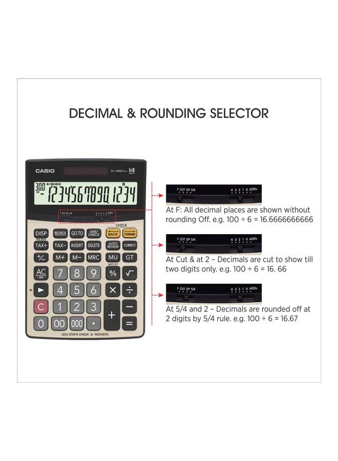 CASIO - Casio DJ-240D Plus Calculator Grey/Black/Beige - Image 1