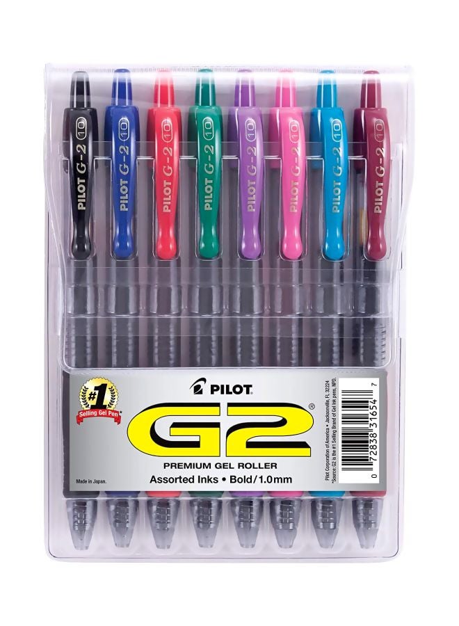 PILOT 8-Piece G2 Gel Ink Pens Green/Blue/Red - Image 1