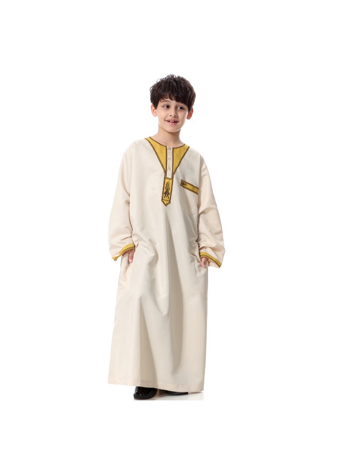 Generic - Traditional Embroidered Kaftan Beige - Image 1