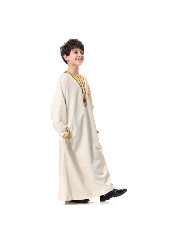 Generic - Traditional Embroidered Kaftan Beige - Image 1