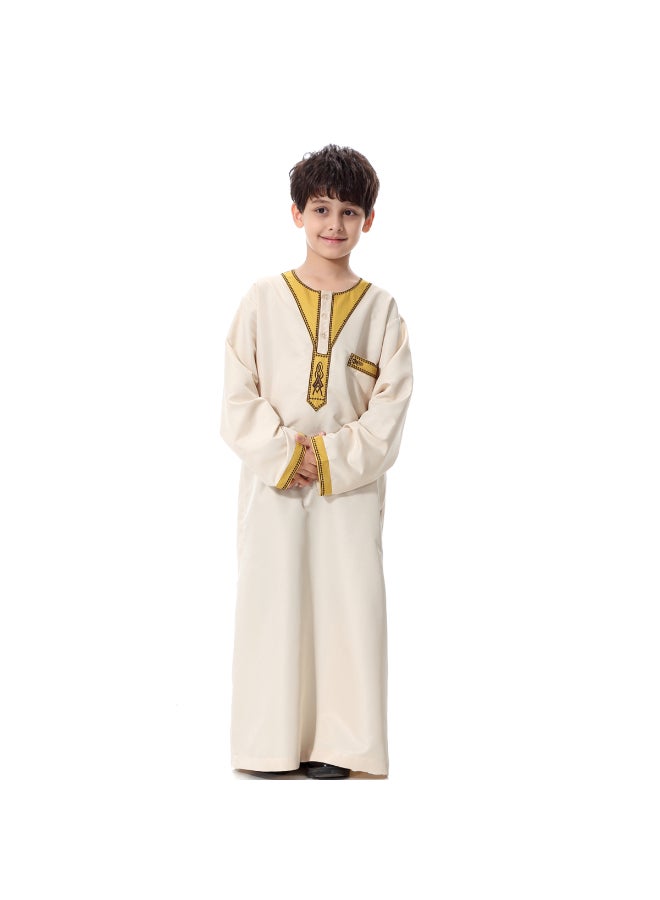 Generic - Traditional Embroidered Kaftan Beige - Image 1
