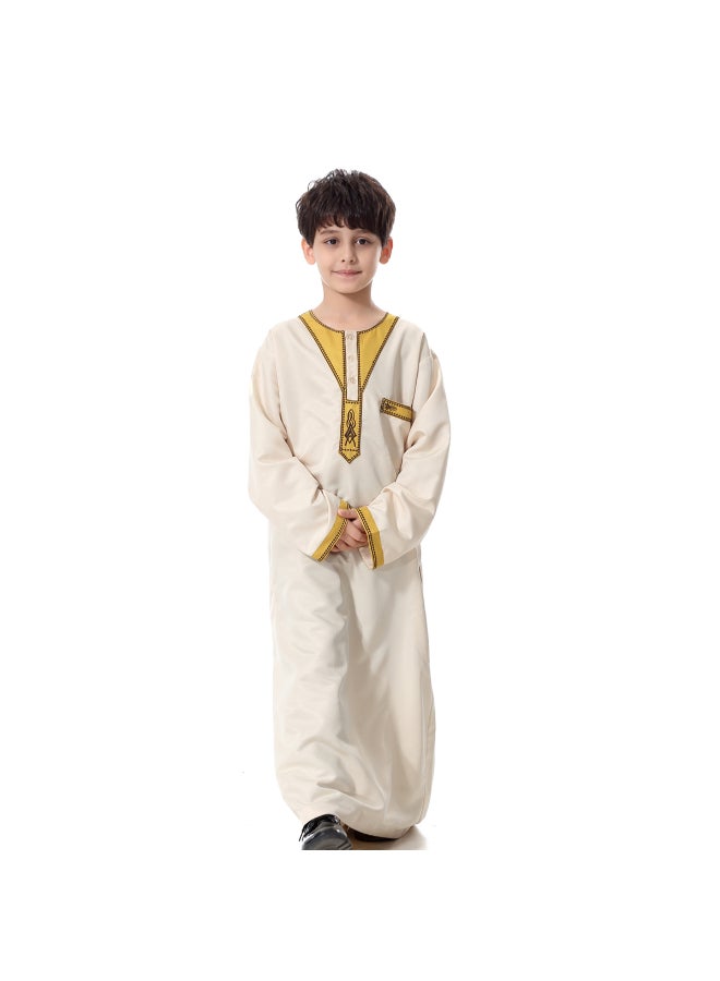 Generic - Traditional Embroidered Kaftan Beige - Image 1